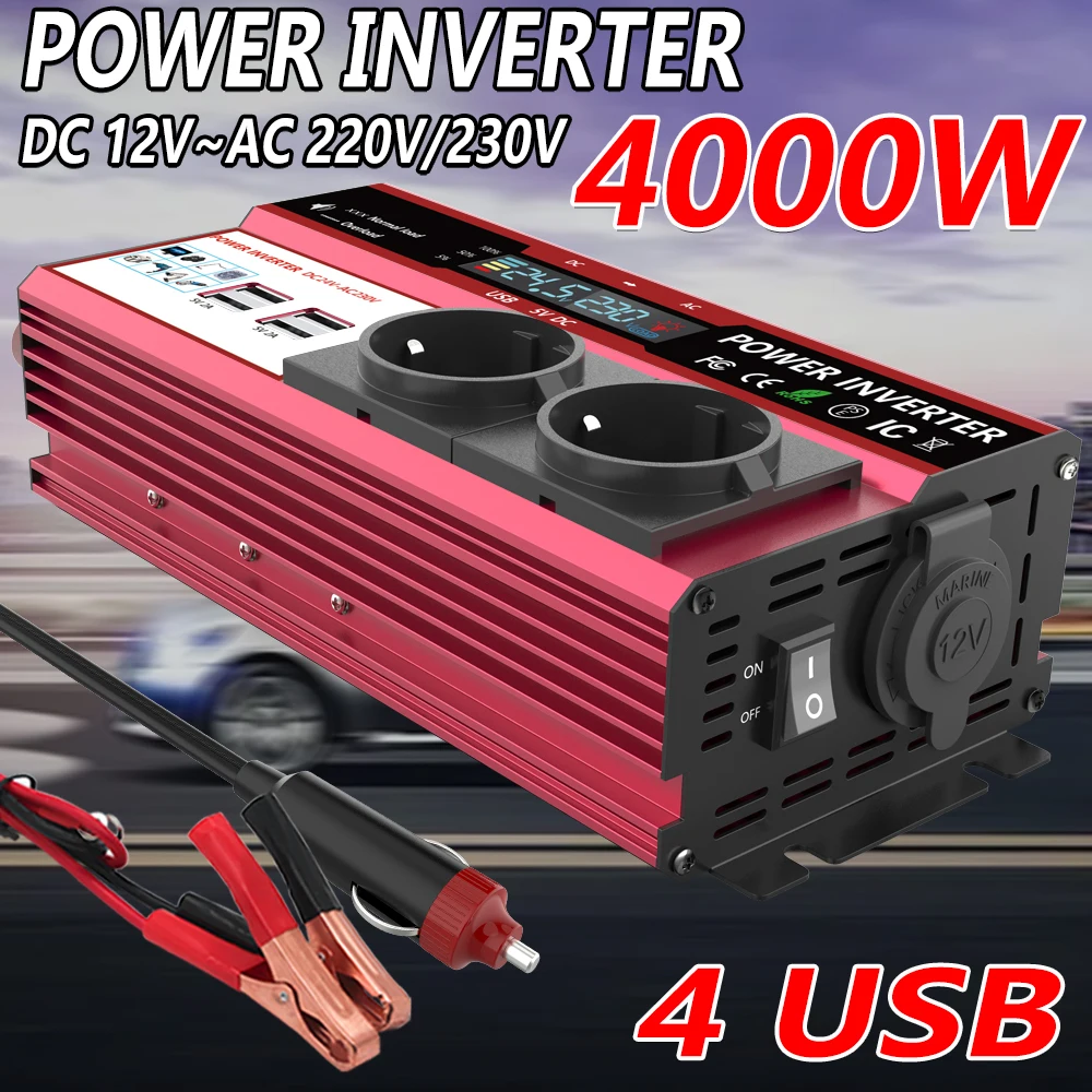 Power Inverter 12V 220V 4000W Continuous - Inversor de 12 V a 220