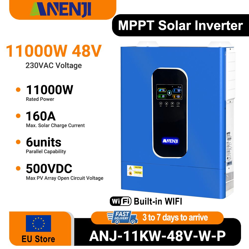 ANENJI 11KW 48V inversor Solar - Hybrid Solar Inverter 5.5Kw Mppt 48V reseña y precio