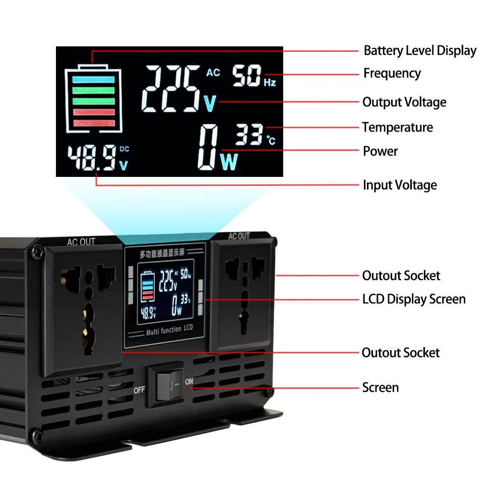 Inversor de onda sinusoidal pu - Pure Sine Wave Inverter 5000W 48V 220V reseña y precio